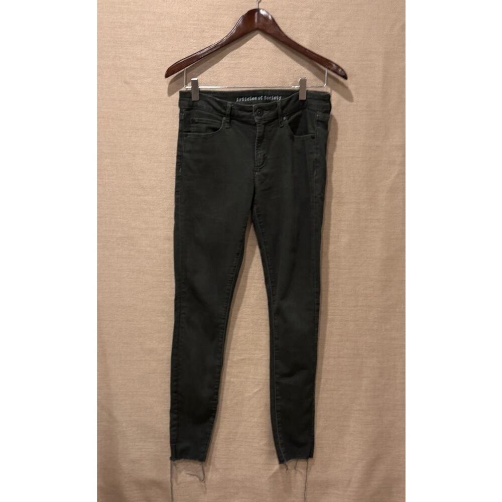Articles of Society Mya Dark Olive Green Skinny Jeans Women’s 28 Stretch MidRise